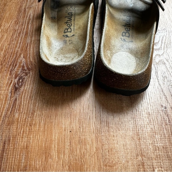 Betula by Birkenstock Two Buckle Slip On Metallic leather Sandals - Picture 5 of 9